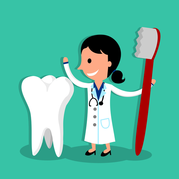 Female Dentist Cartoon With Tooth